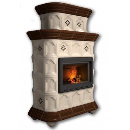 Каминная облицовка КимрПечь Истра центральная двухъярусная Шоколад